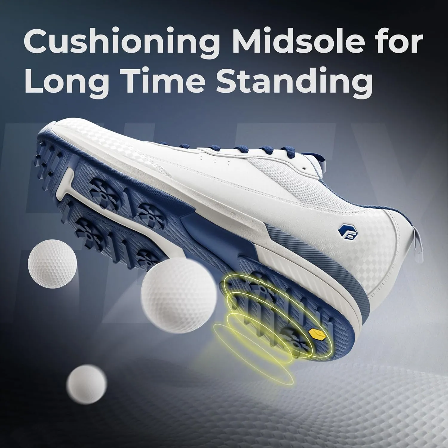 FitVille Wide Golf Shoes Men Professional Outdoor Water Resistant Golf Shoes for Course with Spikes