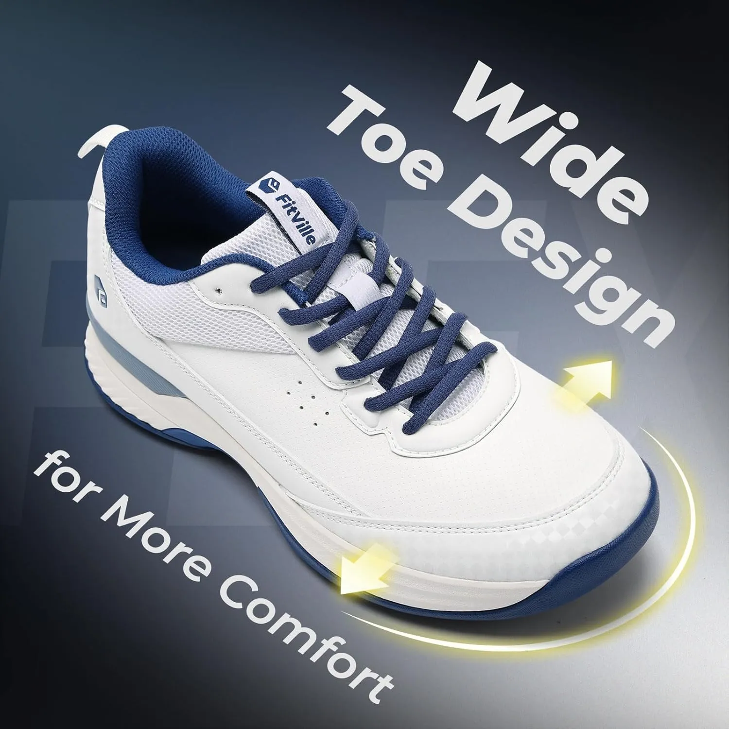 FitVille Wide Golf Shoes Men Professional Outdoor Water Resistant Golf Shoes for Course with Spikes