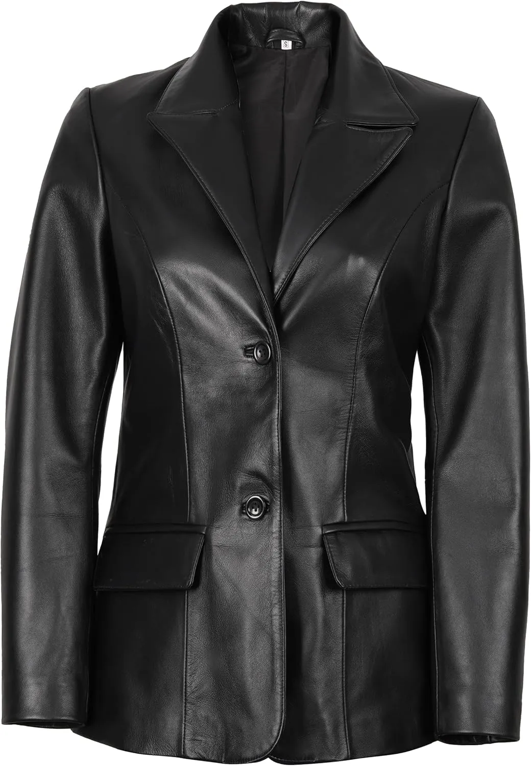 fjackets Leather Blazers for Women - Real Lambskin Leather Jackets Womens - Premium Blazers for Women Business & Casual