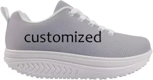 FOR U DESIGNS Fitness Platform Shoes Women Walking Sneaker Casual Wedges Shoes Outdoor for Teenager