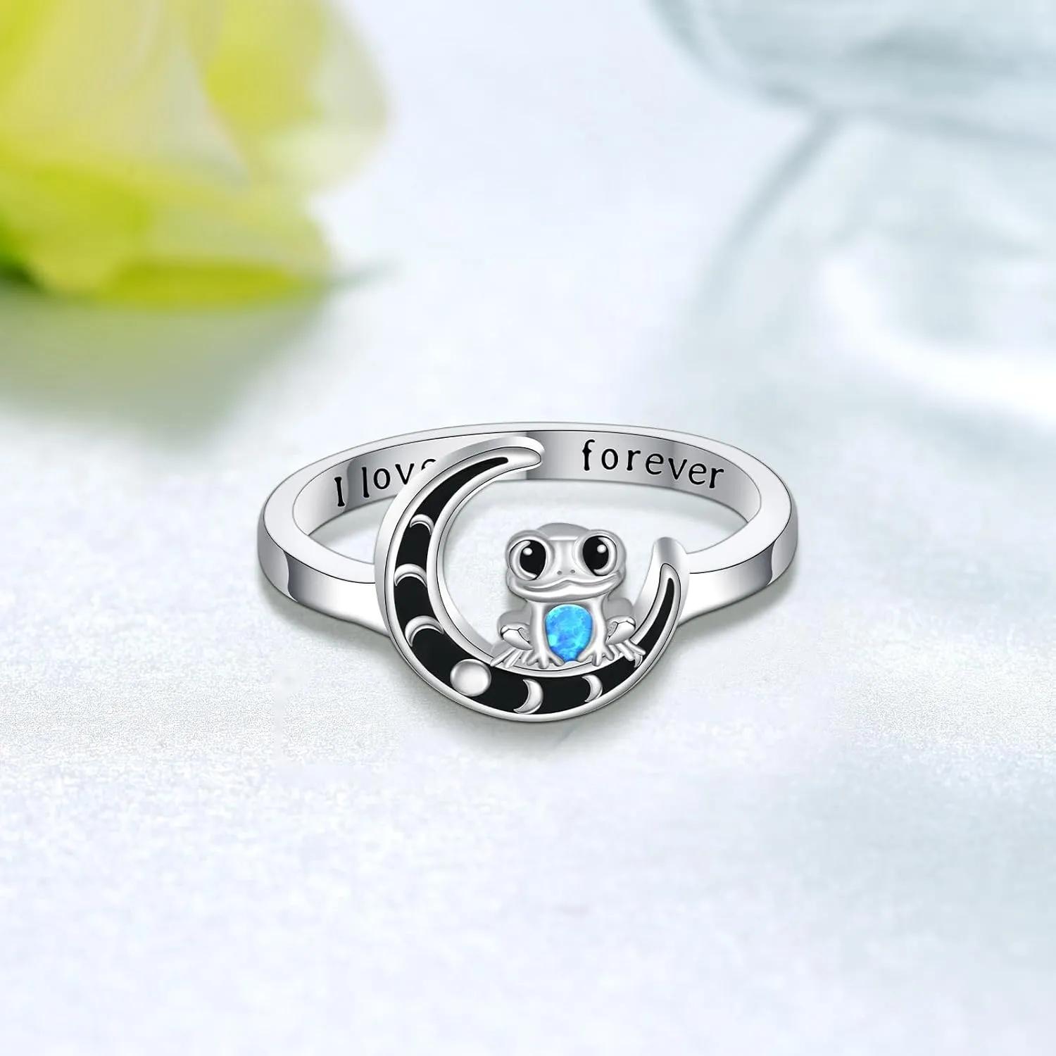 Frog Rings 925 Sterling Silver Moon Jewelry Frog Gift Frog Jewelry for Women