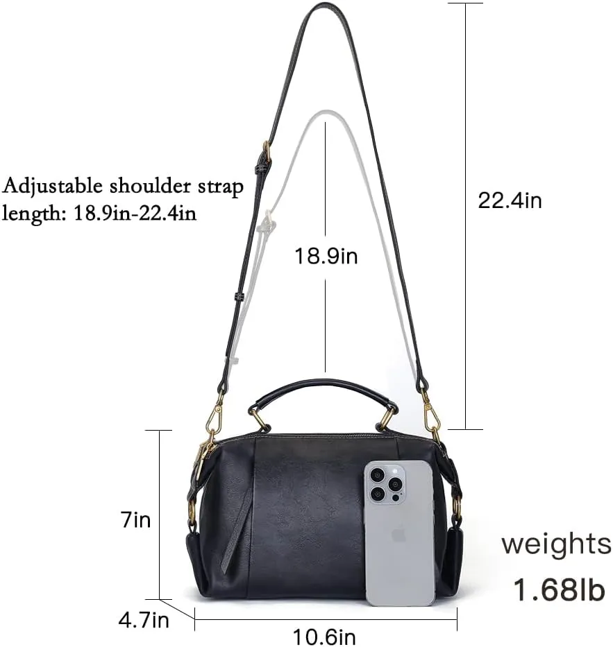 Genuine Leather Crossbody Bags for Women Wristlets Handbags Purse Small Satchel Clutch Shoulder Bag