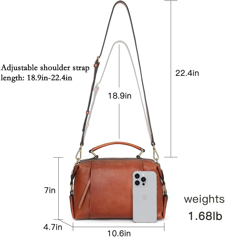 Genuine Leather Crossbody Bags for Women Wristlets Handbags Purse Small Satchel Clutch Shoulder Bag