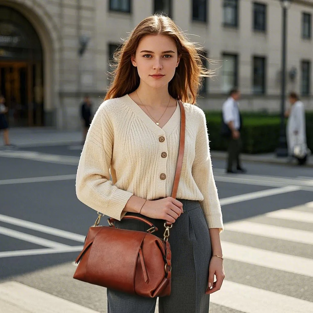 Genuine Leather Crossbody Bags for Women Wristlets Handbags Purse Small Satchel Clutch Shoulder Bag