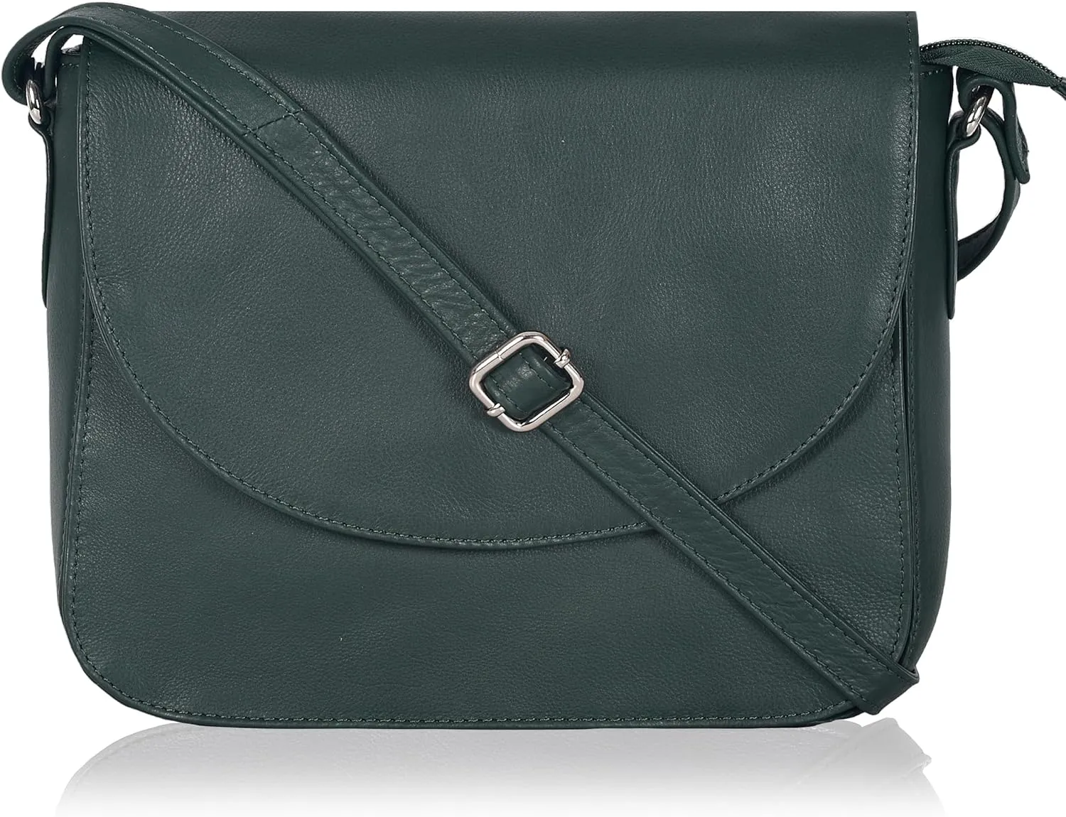 Genuine Leather Shoulder Crossbody Purse For Women with Adjustable Strap, Mobile Pocket & Outside & Inside Zipper