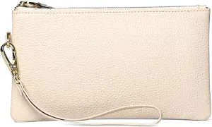 GOIACII Women's Wristlet Clutch Slim Leather Wallet RFID Blocking Handbag