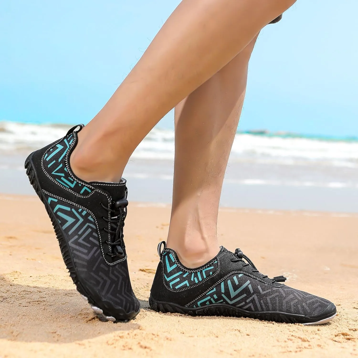 Grounded Footwear for Women Hike Barefoot Shoes Wide Toe Box Zero Drop Summer Beach Shoes Casual Comfortable Walking Shoe Non Slip Neuropathy Socks for Women Lightweight Breathable Sneakers 2025