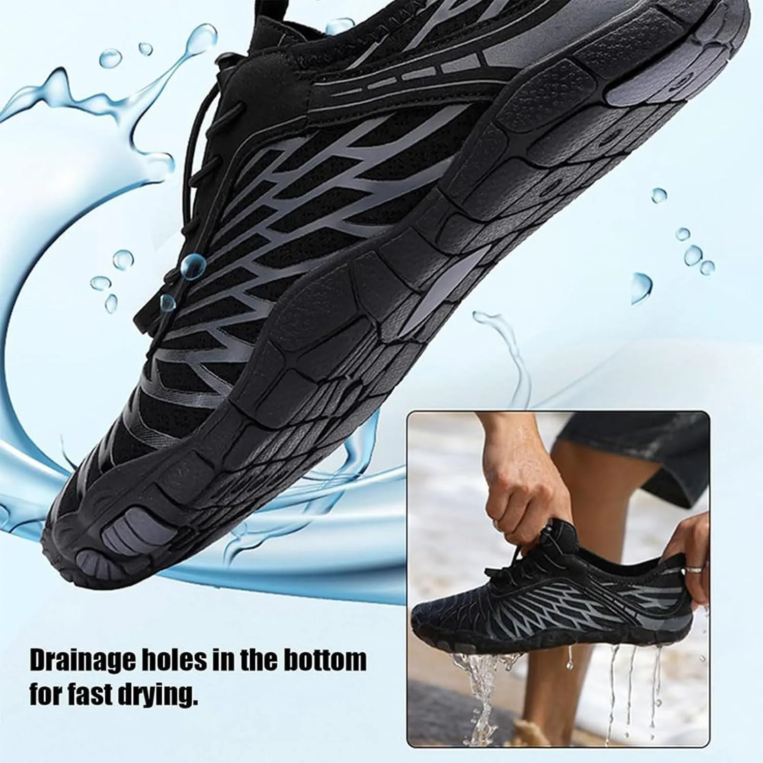 Grounded Footwear for Women Men, Quick Dry Hike Footwear Barefoot Shoes, Comfortable Wide Toe Box Non-Slip Trail Running