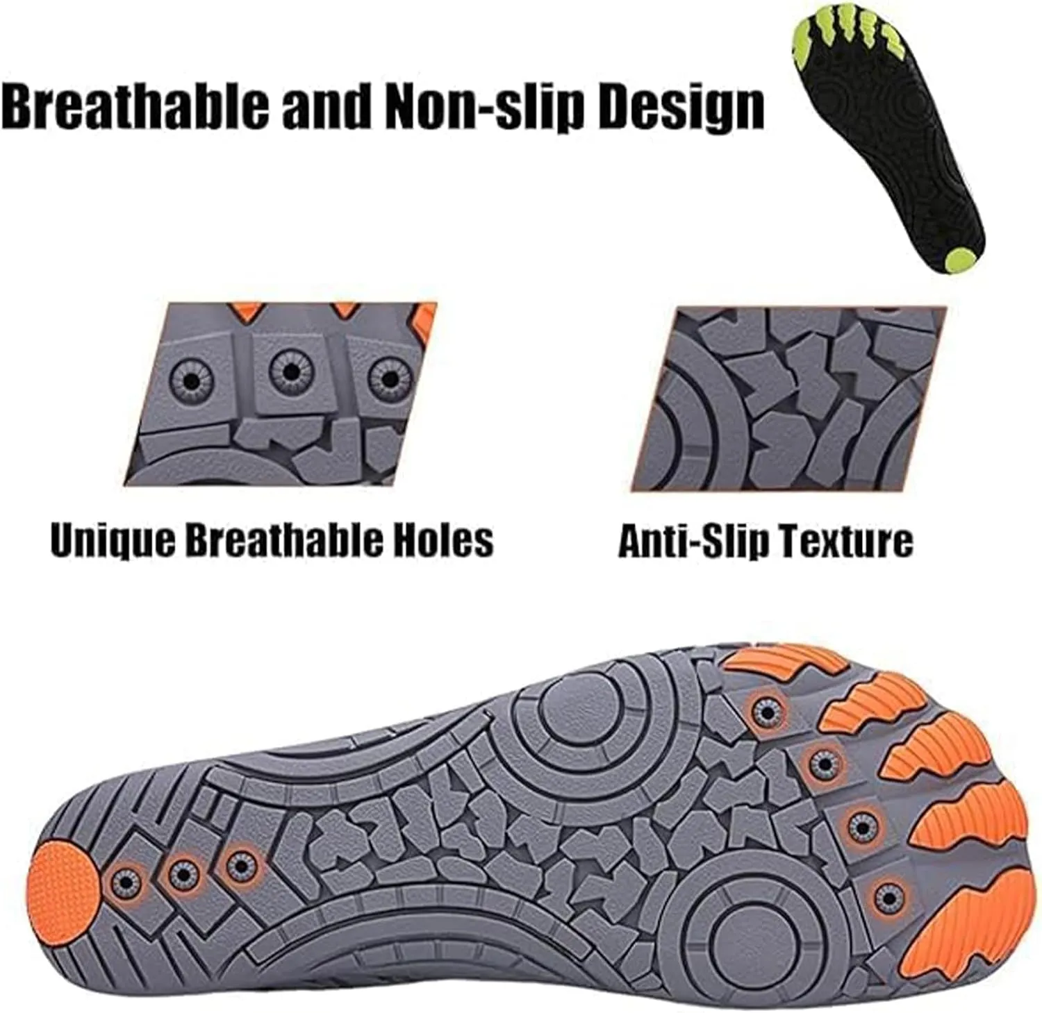 Grounded Footwear for Women Men, Quick Dry Hike Footwear Barefoot Shoes, Comfortable Wide Toe Box Non-Slip Trail Running