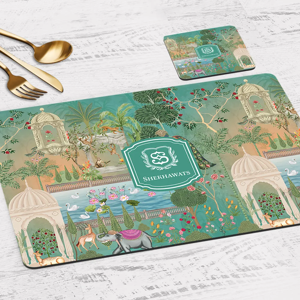 Gul Bahaar Tableware Set (4 Placemats & 4 Casters)