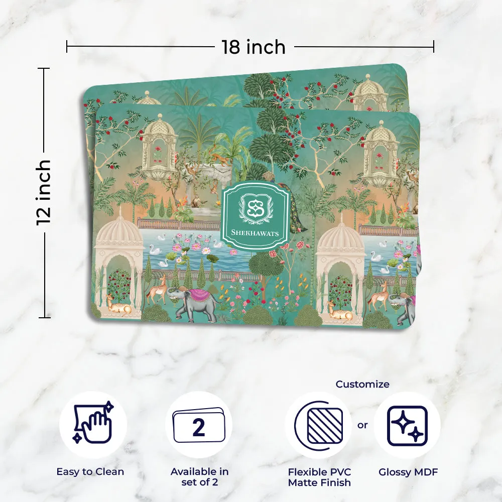 Gul Bahaar Tableware Set (4 Placemats & 4 Casters)