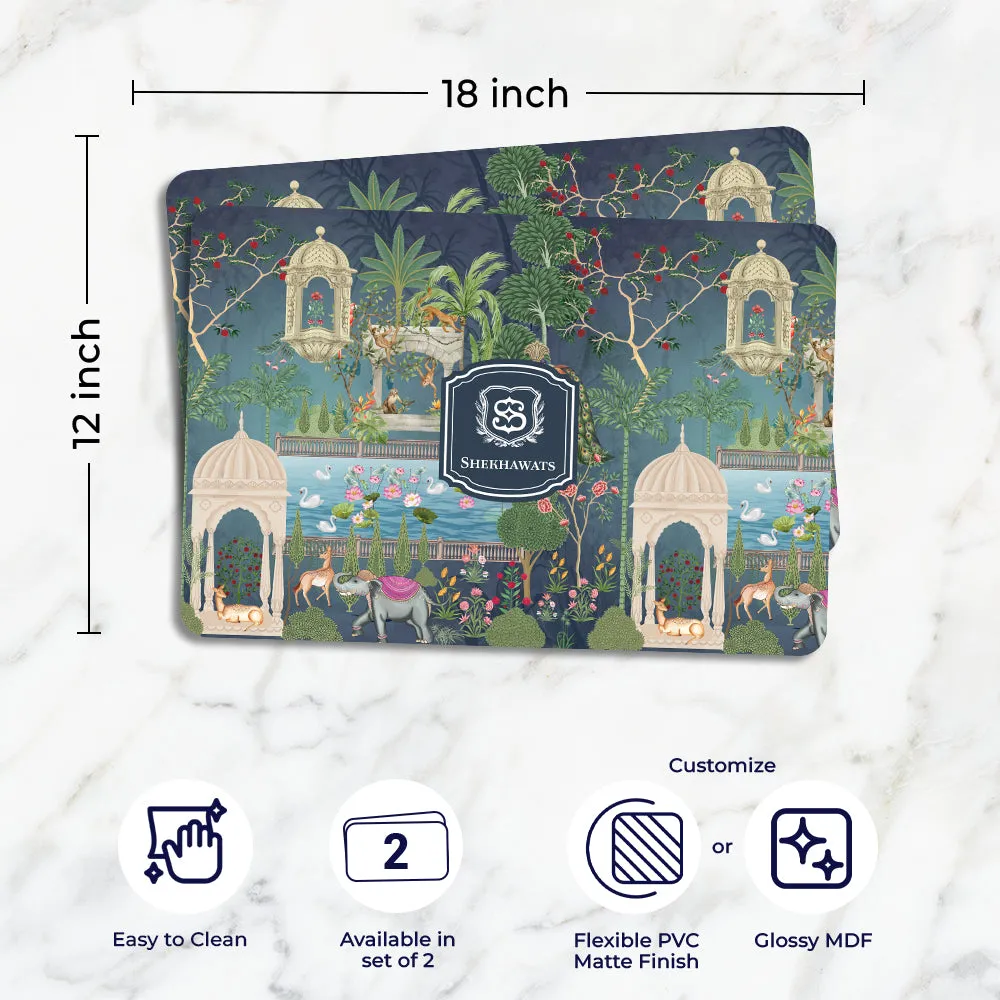 Gul Bahaar Tableware Set (4 Placemats & 4 Casters)