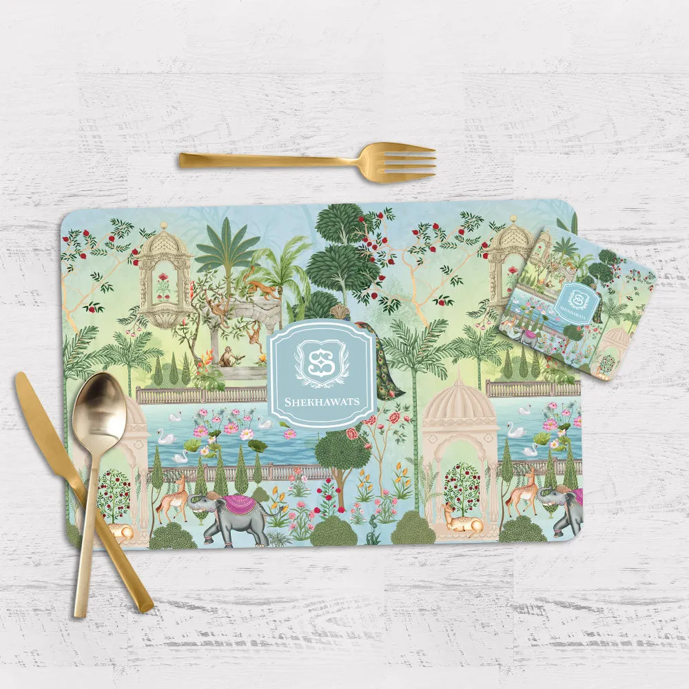 Gul Bahaar Tableware Set (4 Placemats & 4 Casters)
