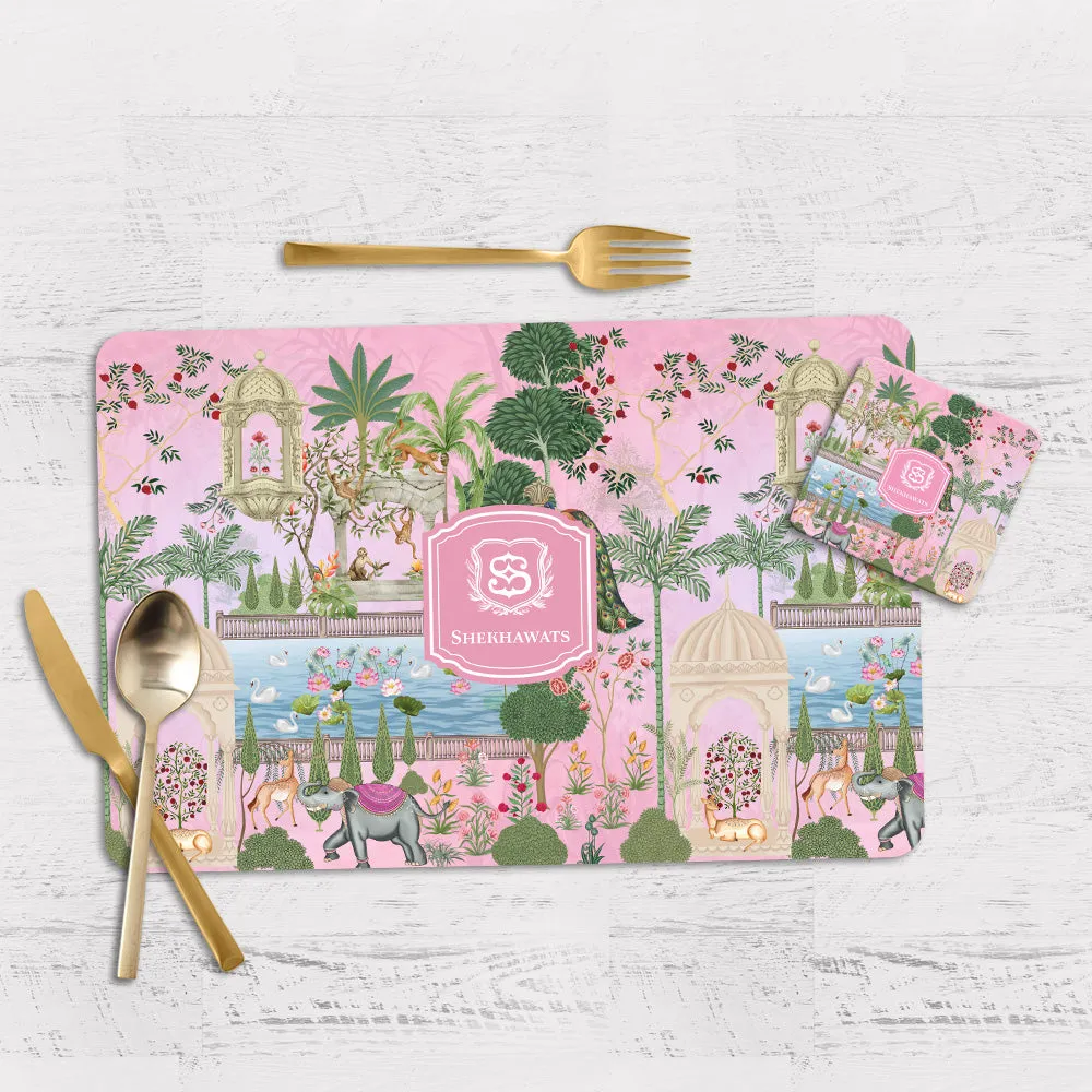 Gul Bahaar Tableware Set (4 Placemats & 4 Casters)