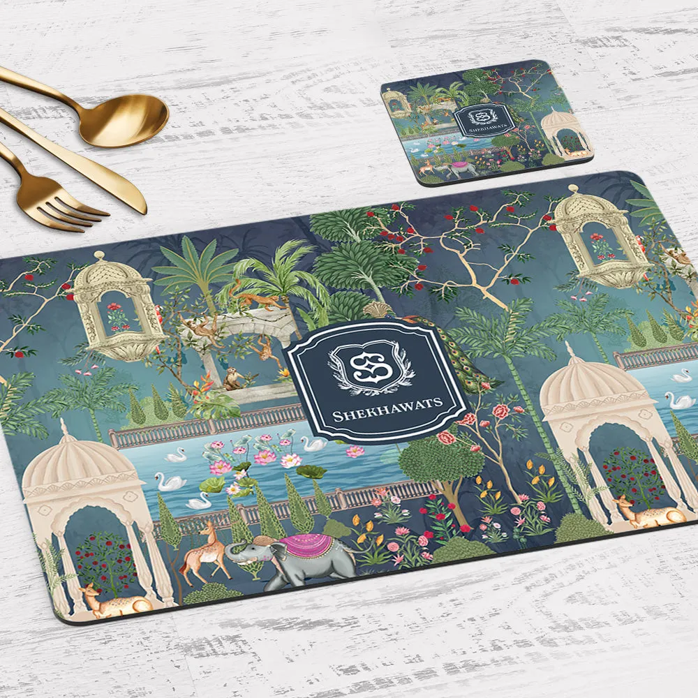 Gul Bahaar Tableware Set (4 Placemats & 4 Casters)