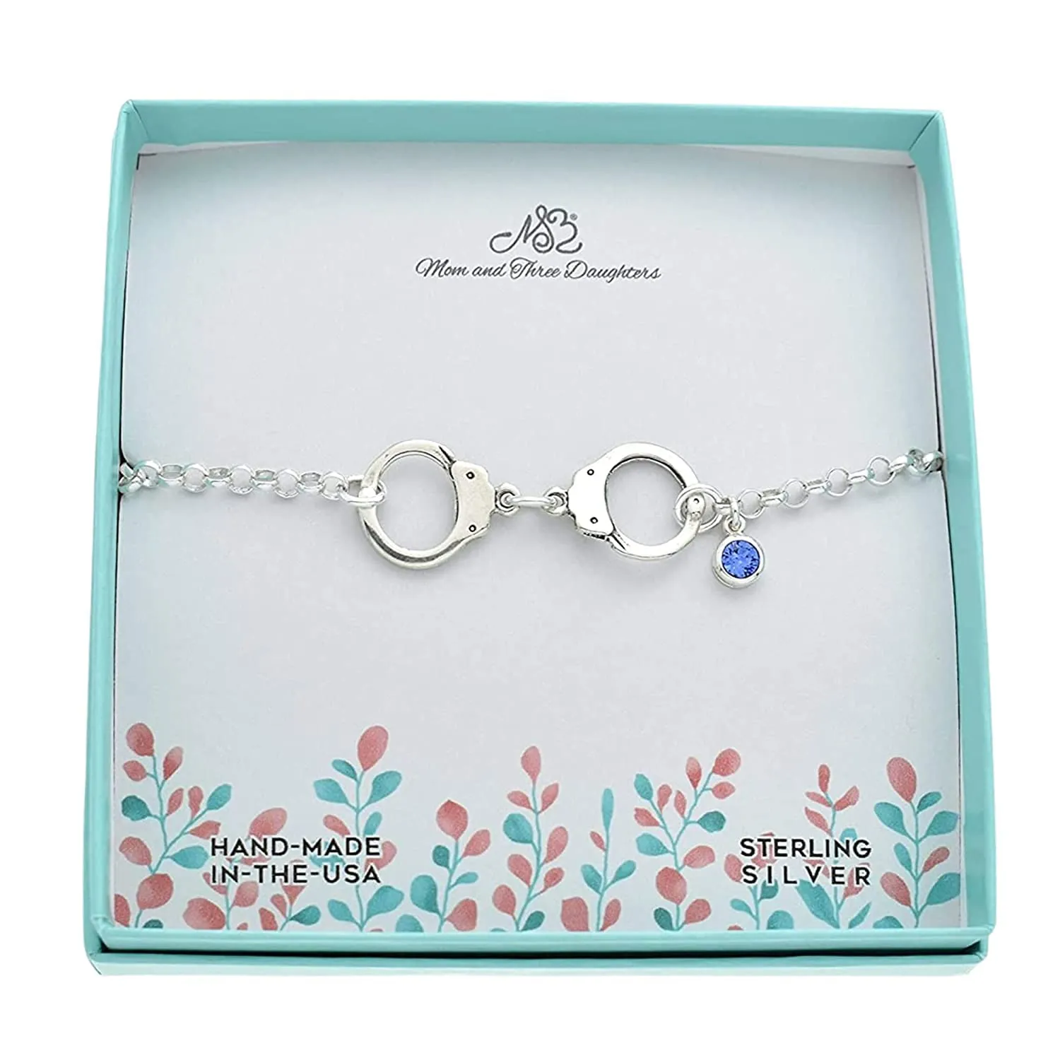 Handcuff Chain Bracelet for Women Sterling, Silver with Crystal Accent, Best Friend Bracelet, Police Officer Jewelry, Friendship Bracelet. Silver Jewelry Jewelry Gift
