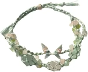 Handmade Braided Bracelet Jewelry Natural Stone Braided Bracelet Individualized Butterfly Fashion Wristband Jewelry