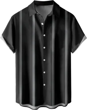 Hawaiian Shirt for Men Up Dress Shirt with Pocket Mens Button Down Shirts Cotton Short Sleeve Shirts