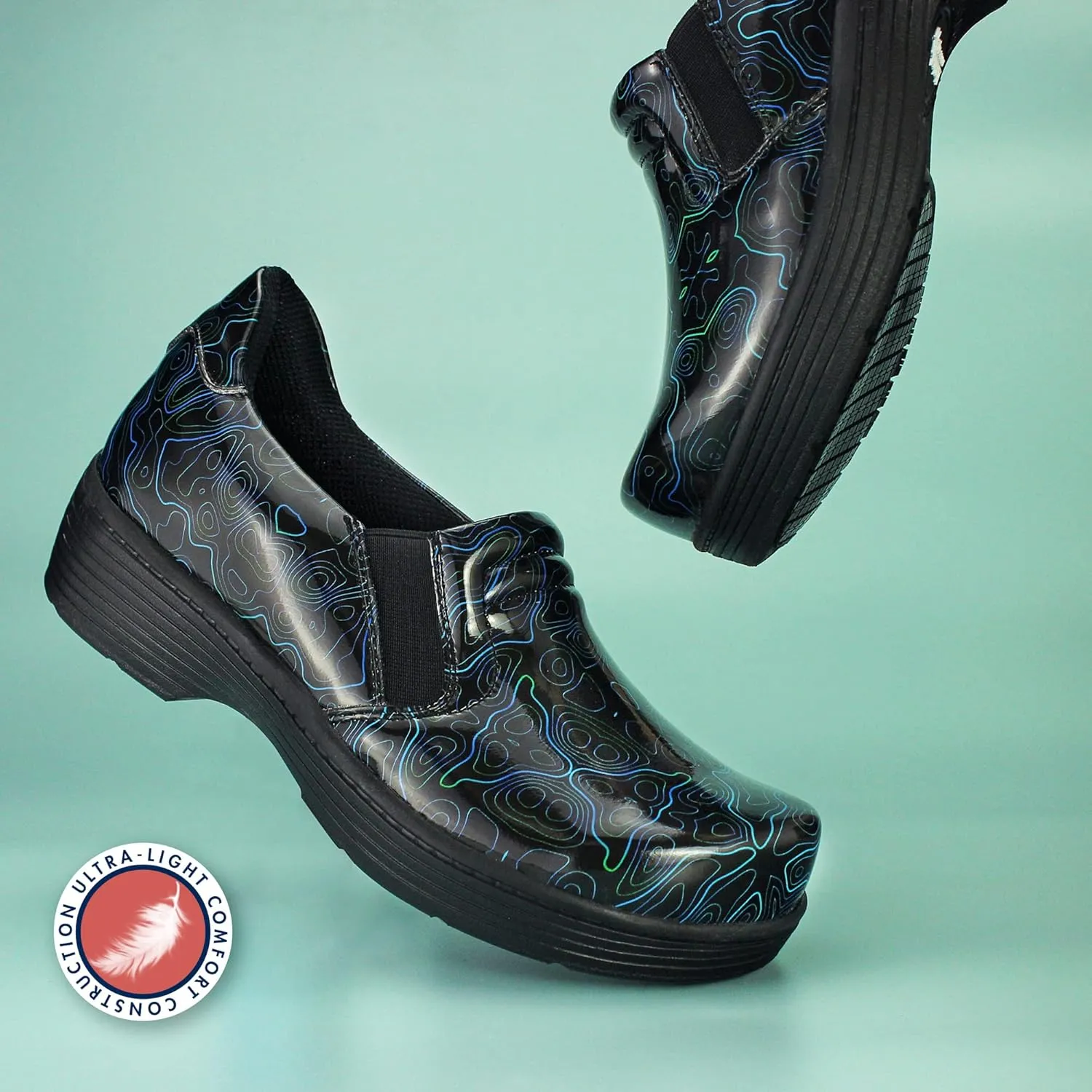 Hawkwell Pro Leather Nurse Clogs for Women Lightweight Slip Resistant Arch Support Healthcare Professional Nursing Shoes Work Clog