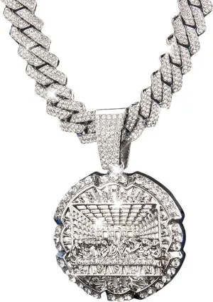 Hip-hop Cuban Chain, Rhinestone Pendant Necklace Jewelry For MenMen's Fashion JewelryWomen's Jewelry