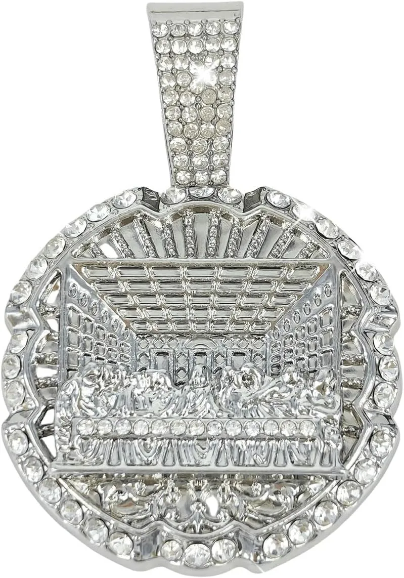 Hip-hop Cuban Chain, Rhinestone Pendant Necklace Jewelry For MenMen's Fashion JewelryWomen's Jewelry