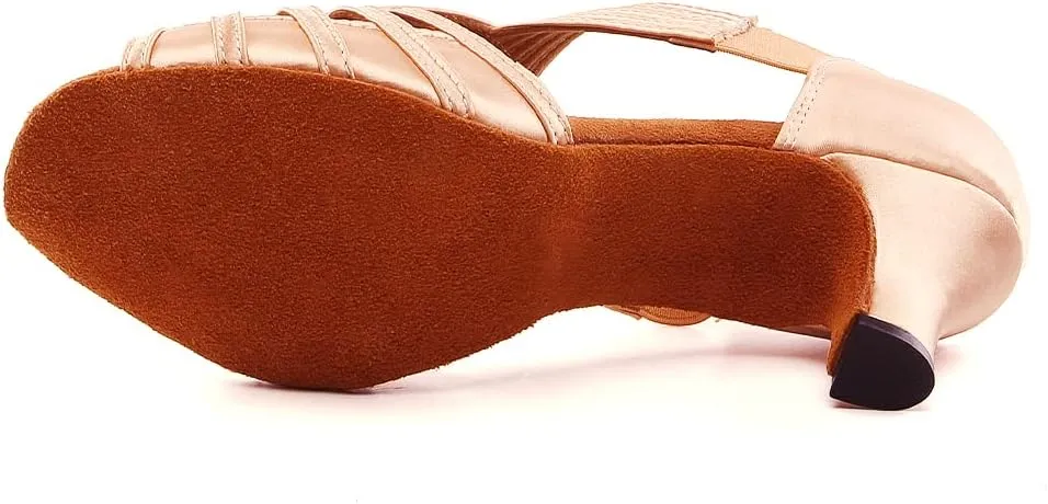 HIPPOSEUS Women's Professional Latin Dance Shoes Slip on Ballroom Salsa Bachata Performance Practice Dancer Shoes