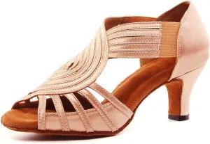 HIPPOSEUS Women's Professional Latin Dance Shoes Slip on Ballroom Salsa Bachata Performance Practice Dancer Shoes