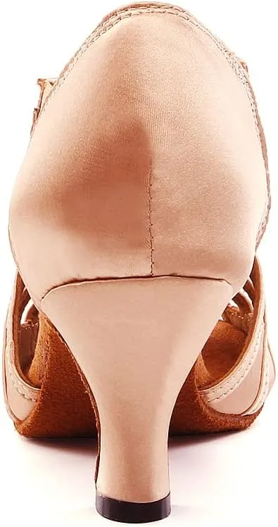 HIPPOSEUS Women's Professional Latin Dance Shoes Slip on Ballroom Salsa Bachata Performance Practice Dancer Shoes