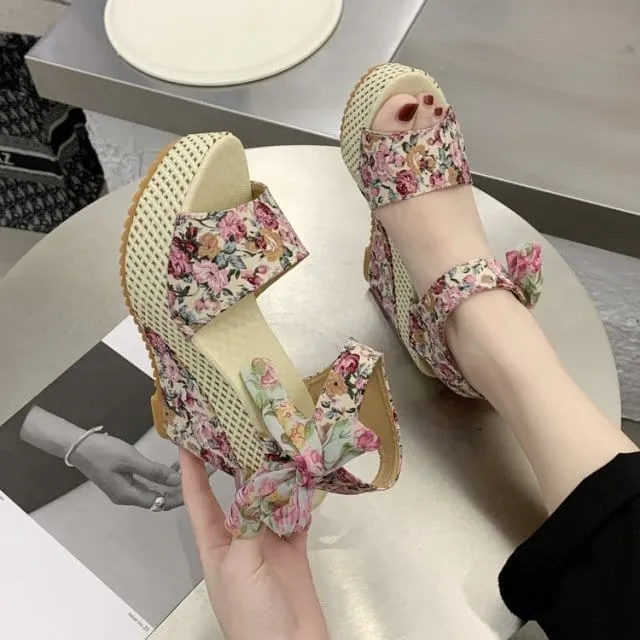 Hot Lace Wedges Party Platform High Heels Shoes
