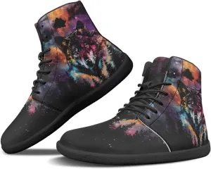 Howilath Boho Mandala Animal Barefoot Shoes Men Wide Toe High Top Sneakers Minimalist Shoes Zero Drop Sneaker