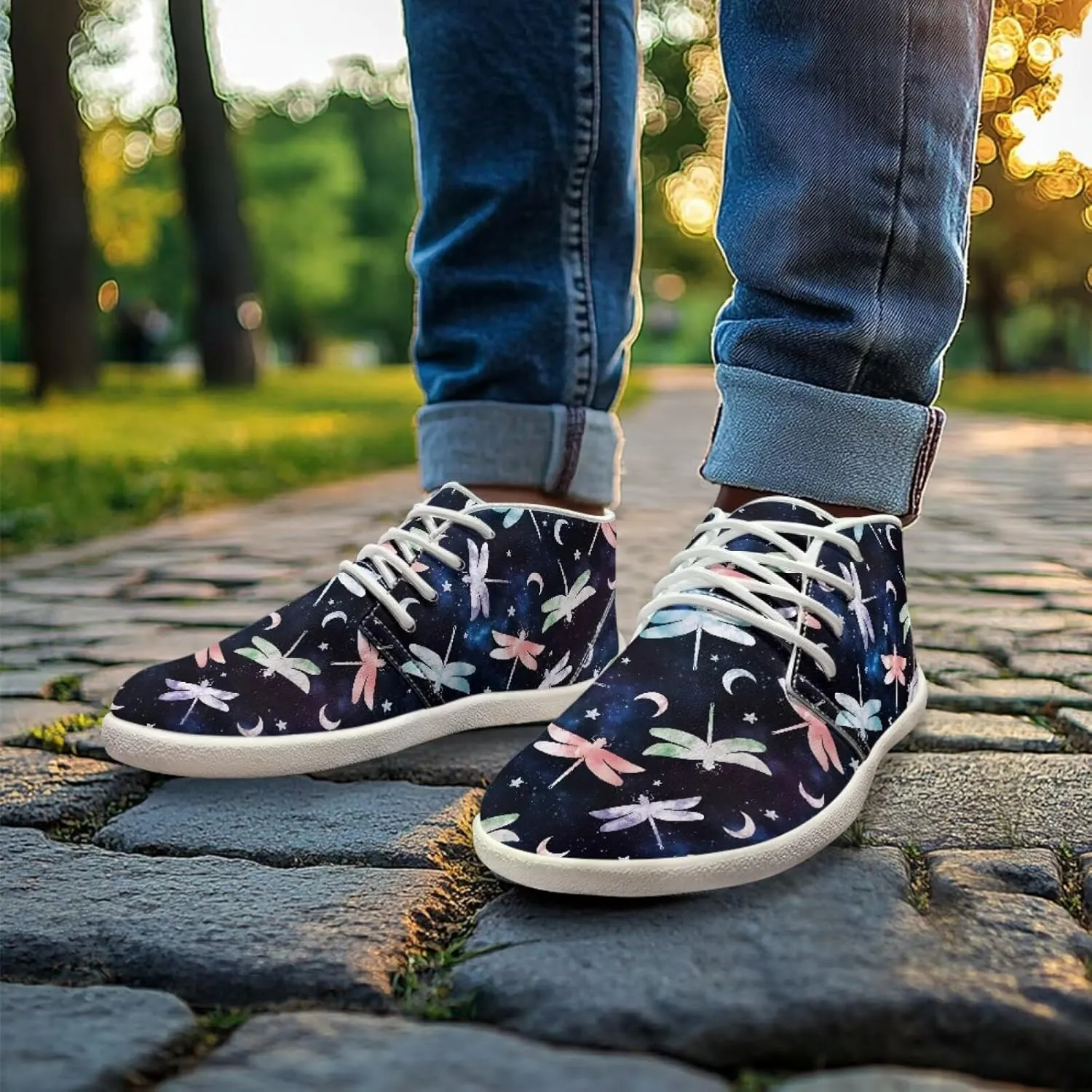 Howilath Butterfly & Dragonfly Barefoot Running Shoes Men, Wide Toe Box Low Zero Drop Sneaker Minimalist Shoes for Walking Hiking
