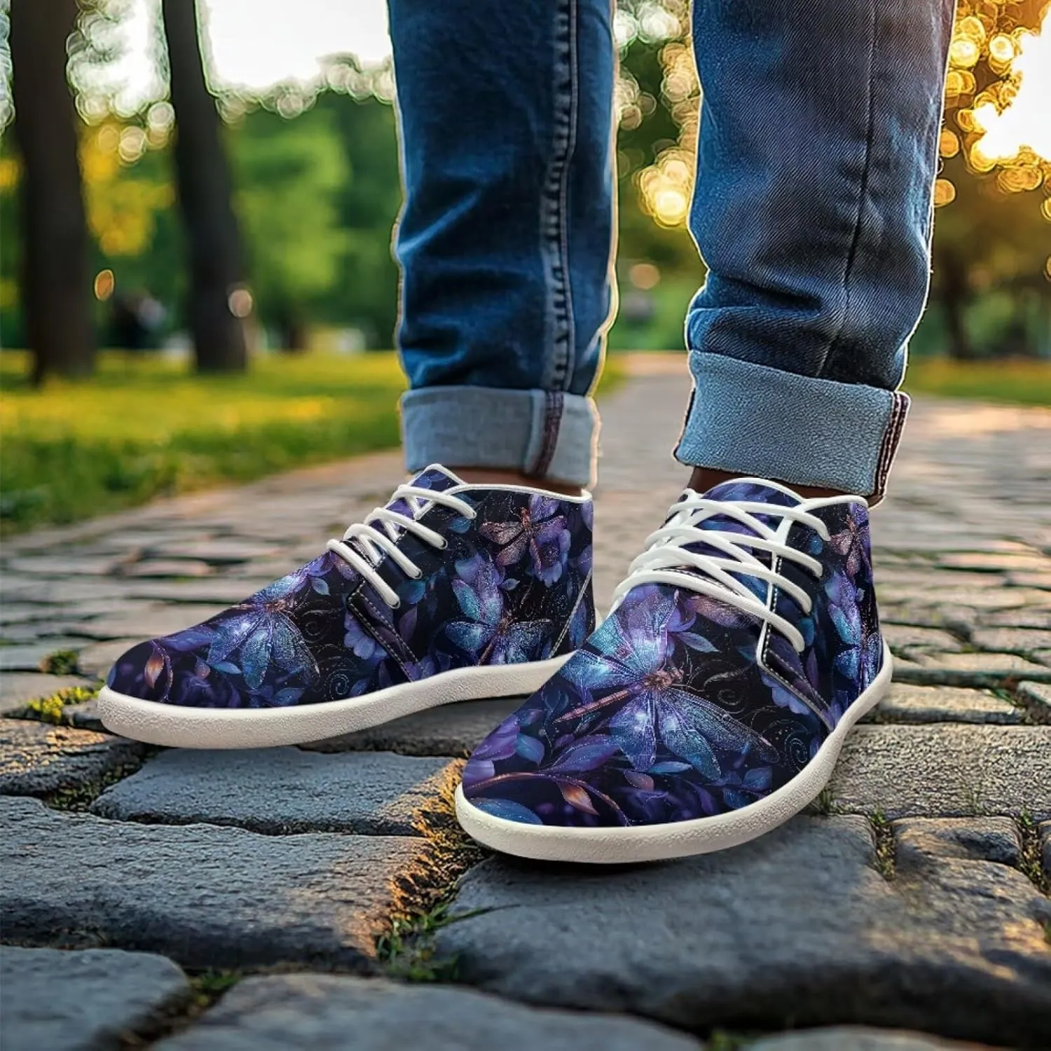 Howilath Butterfly & Dragonfly Barefoot Running Shoes Men, Wide Toe Box Low Zero Drop Sneaker Minimalist Shoes for Walking Hiking