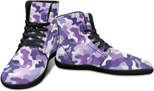 Howilath Camo Print Barefoot Running Shoes High Top Sneakers, Anti-Skid Zero Drop Sneaker Minimalist Shoes