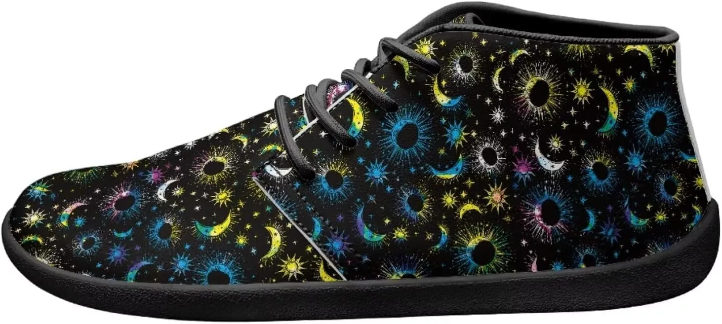 Howilath Galactic Starry Sky Barefoot Running Shoes for Men Low Zero Drop Sneaker Anti-Skid Casual Minimalist Shoes