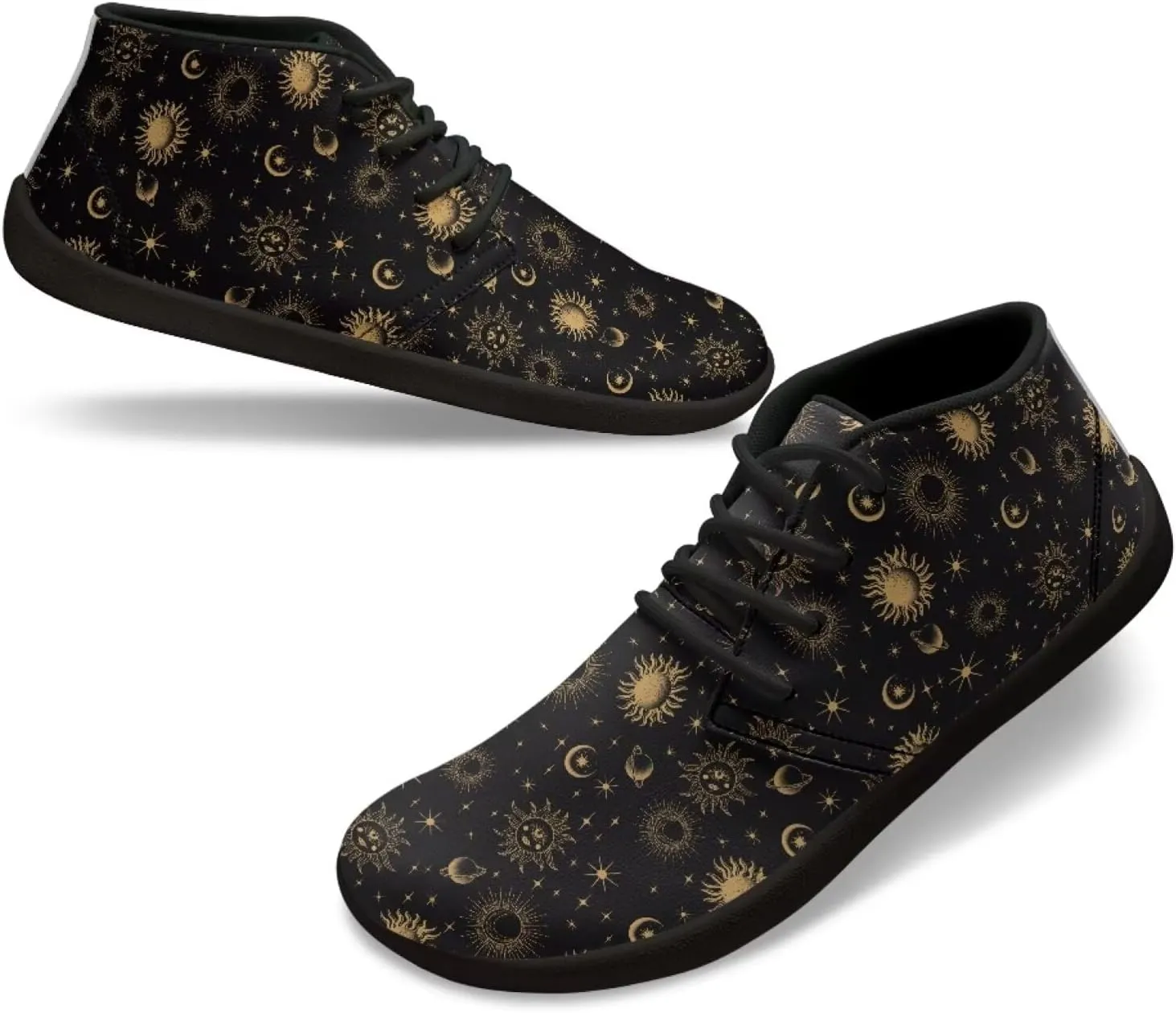 Howilath Galactic Starry Sky Barefoot Running Shoes for Men Low Zero Drop Sneaker Anti-Skid Casual Minimalist Shoes