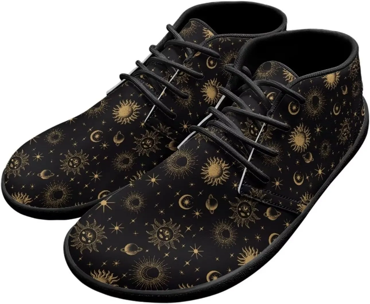 Howilath Galactic Starry Sky Barefoot Running Shoes for Men Low Zero Drop Sneaker Anti-Skid Casual Minimalist Shoes