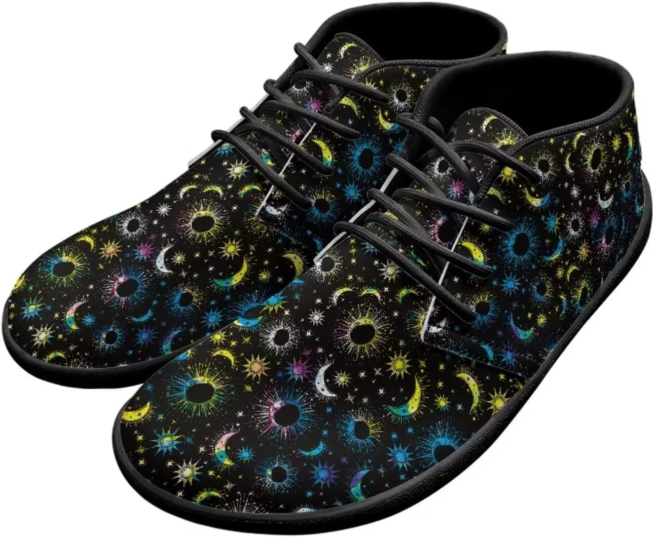 Howilath Galactic Starry Sky Barefoot Running Shoes for Men Low Zero Drop Sneaker Anti-Skid Casual Minimalist Shoes