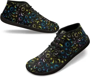 Howilath Galactic Starry Sky Barefoot Running Shoes for Men Low Zero Drop Sneaker Anti-Skid Casual Minimalist Shoes