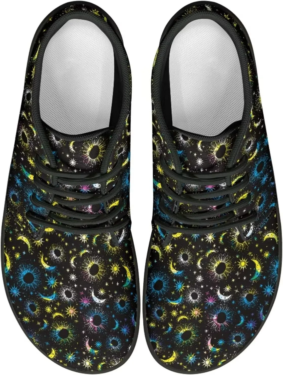 Howilath Galactic Starry Sky Barefoot Running Shoes for Men Low Zero Drop Sneaker Anti-Skid Casual Minimalist Shoes