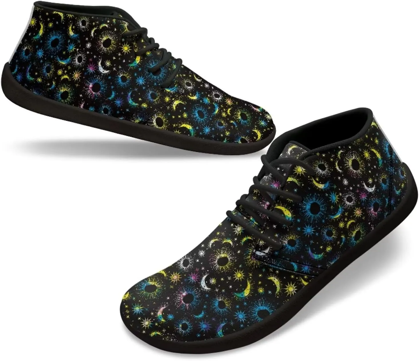 Howilath Galactic Starry Sky Barefoot Running Shoes for Men Low Zero Drop Sneaker Anti-Skid Casual Minimalist Shoes