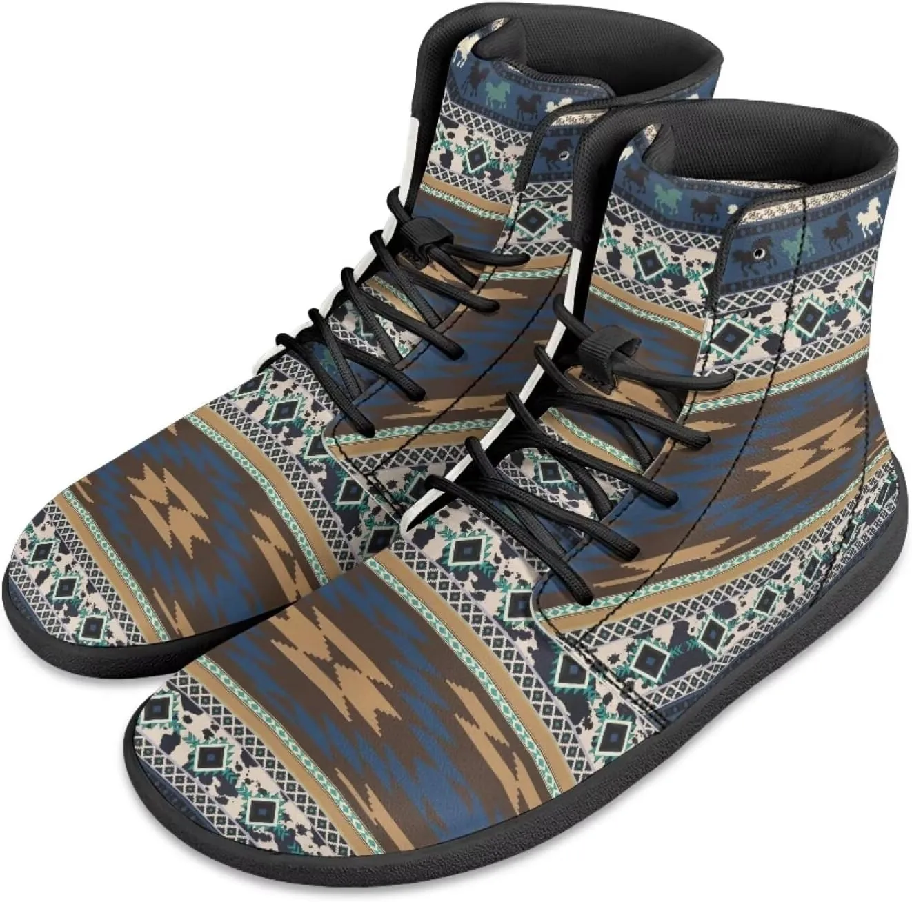 Howilath High Top Sneakers for Men Minimalist Barefoot Shoes Wide Toe Running Shoes with Anti-Skid Sole