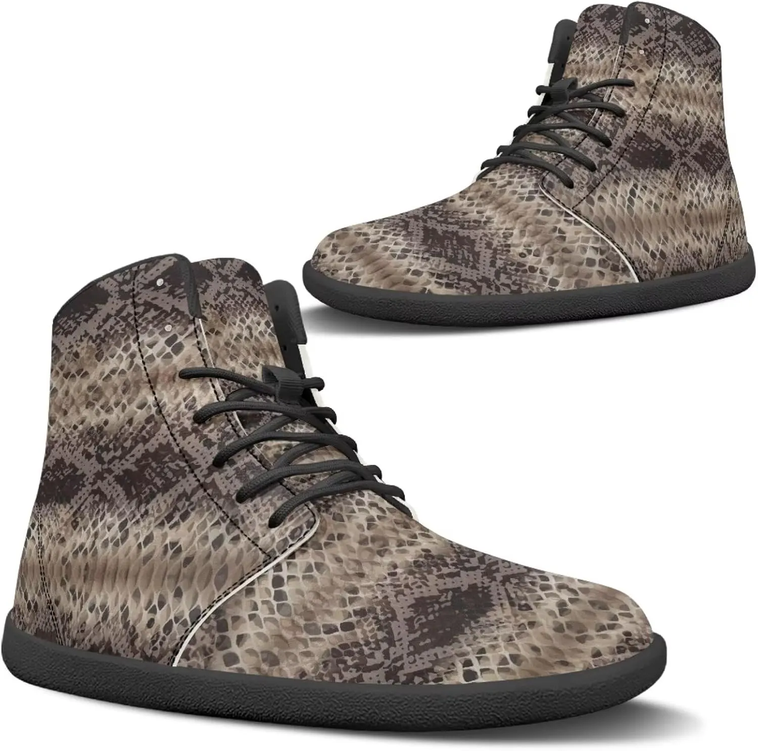 Howilath High Top Sneakers for Men Minimalist Barefoot Shoes Wide Toe Running Shoes with Anti-Skid Sole