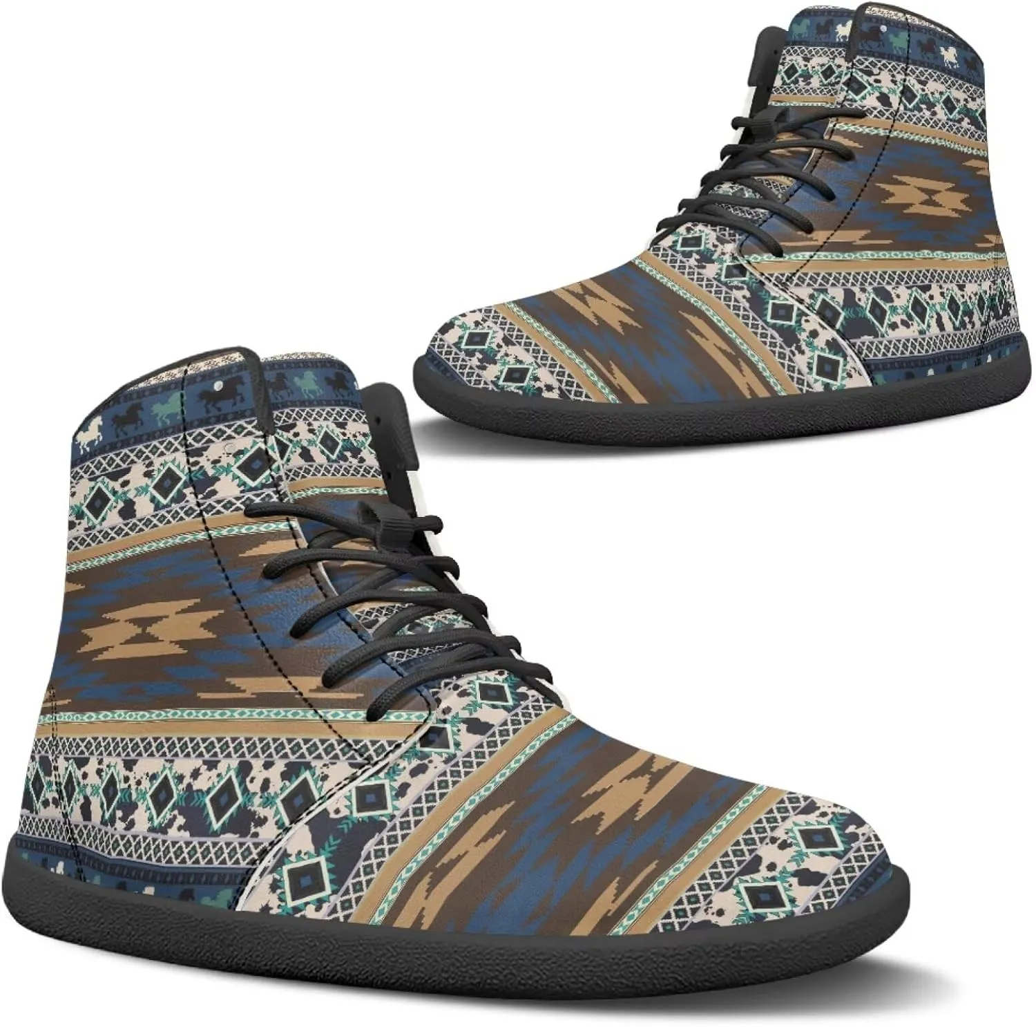 Howilath High Top Sneakers for Men Minimalist Barefoot Shoes Wide Toe Running Shoes with Anti-Skid Sole