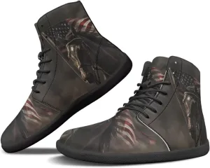 Howilath Horse Print High Top Sneakers for Men Wide Toe Barefoot Shoes Zero Drop Running Cross Training Shoe