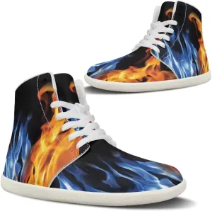 Howilath Marble Print High Top Shoes for Men Women, Anti-Skid Barefoot Sneakers Wide Toe Walking Shoes