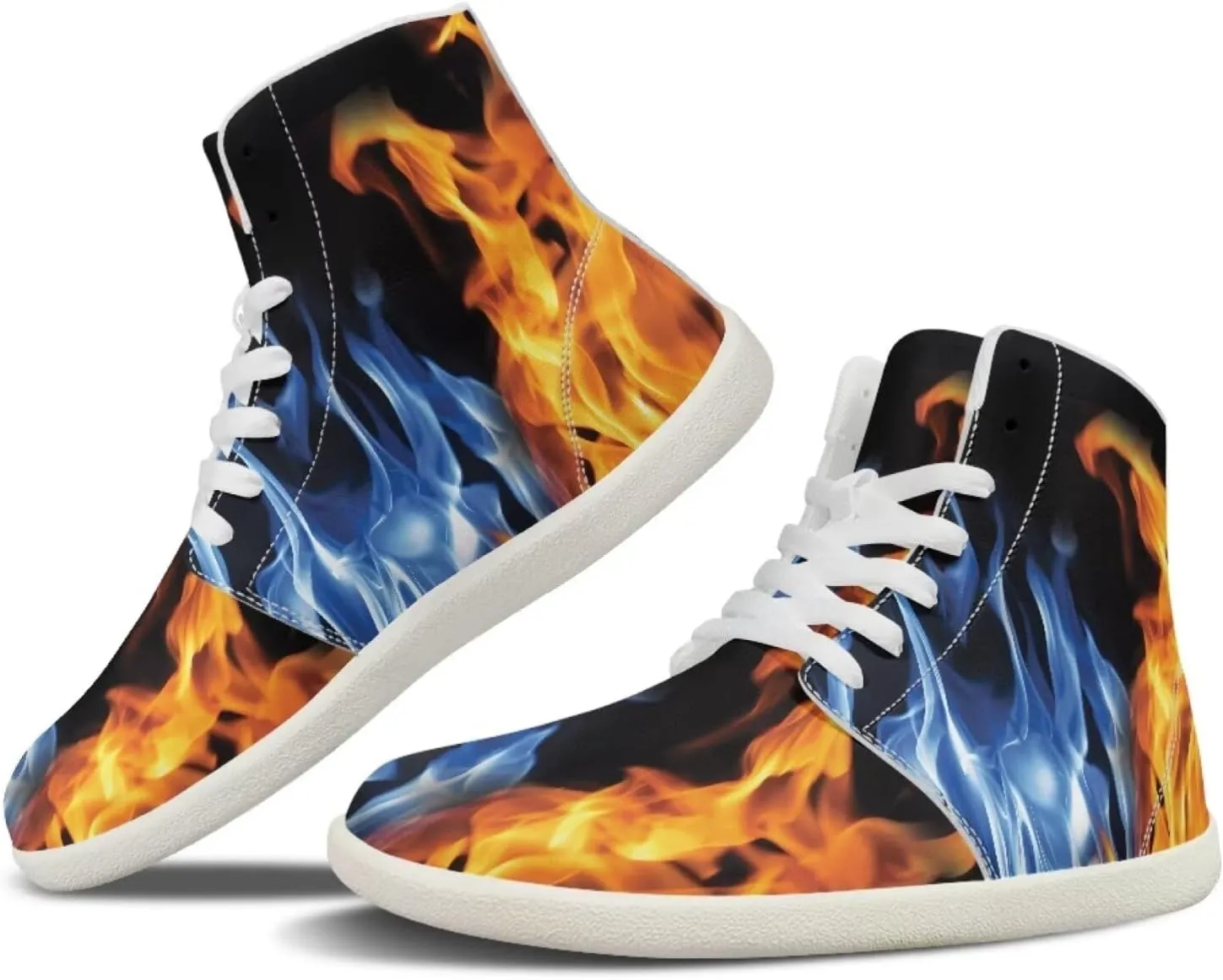 Howilath Marble Print High Top Shoes for Men Women, Anti-Skid Barefoot Sneakers Wide Toe Walking Shoes