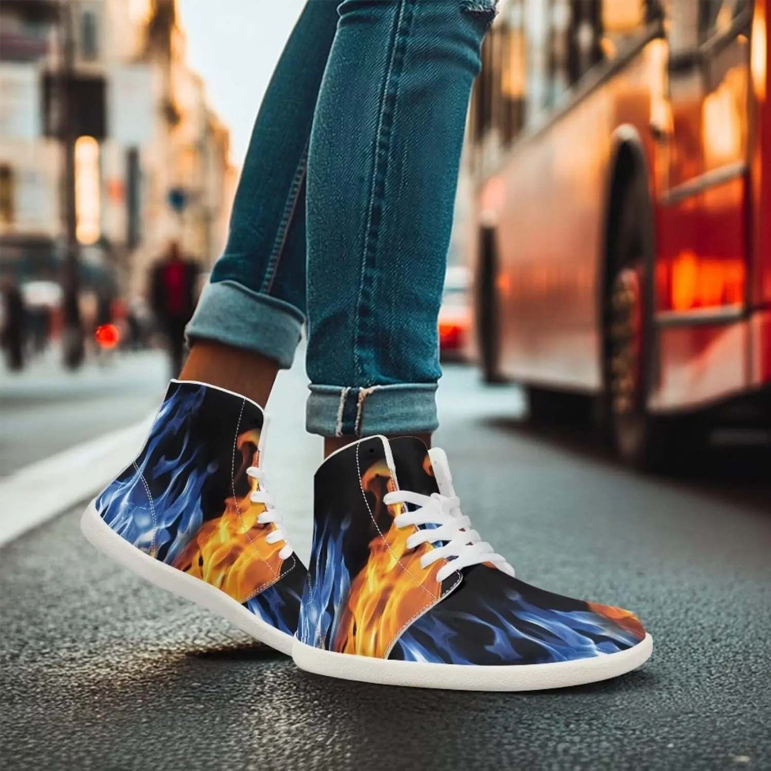 Howilath Marble Print High Top Shoes for Men Women, Anti-Skid Barefoot Sneakers Wide Toe Walking Shoes