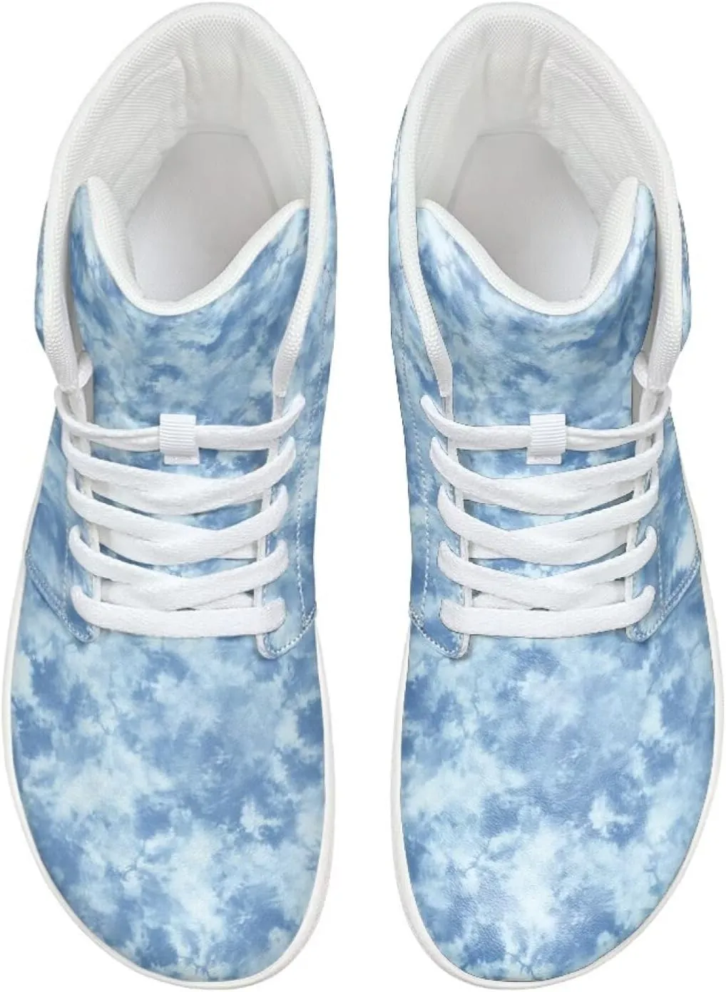 Howilath Marble Print High Top Shoes for Men Women, Anti-Skid Barefoot Sneakers Wide Toe Walking Shoes