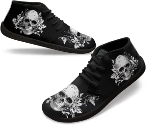 Howilath Skull Print Barefoot Shoes Men Wide Toe Box Low Zero Drop Sneaker Anti-Skid Low Top Minimalist Shoes