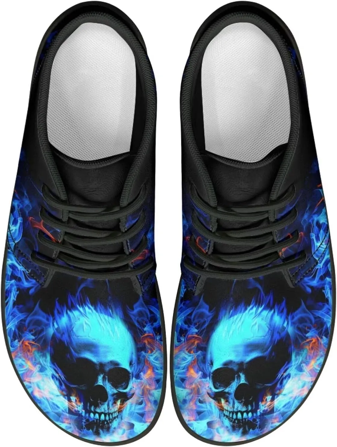Howilath Skull Print Barefoot Shoes Men Wide Toe Box Low Zero Drop Sneaker Anti-Skid Low Top Minimalist Shoes
